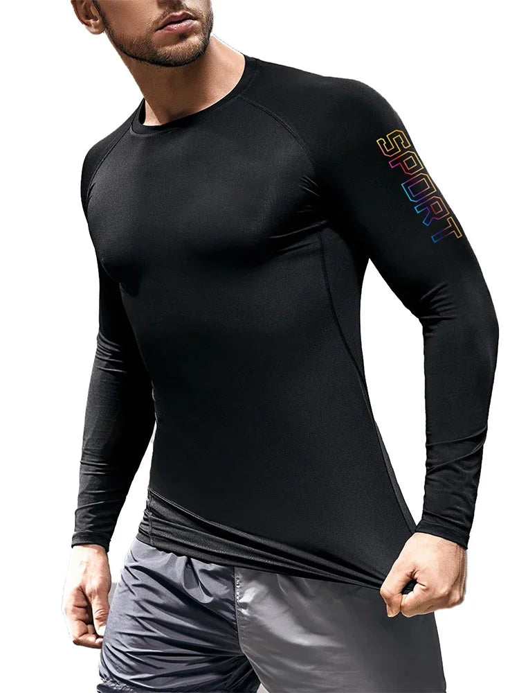 🖤 Men’s Black Compression Long Sleeve Base Layer