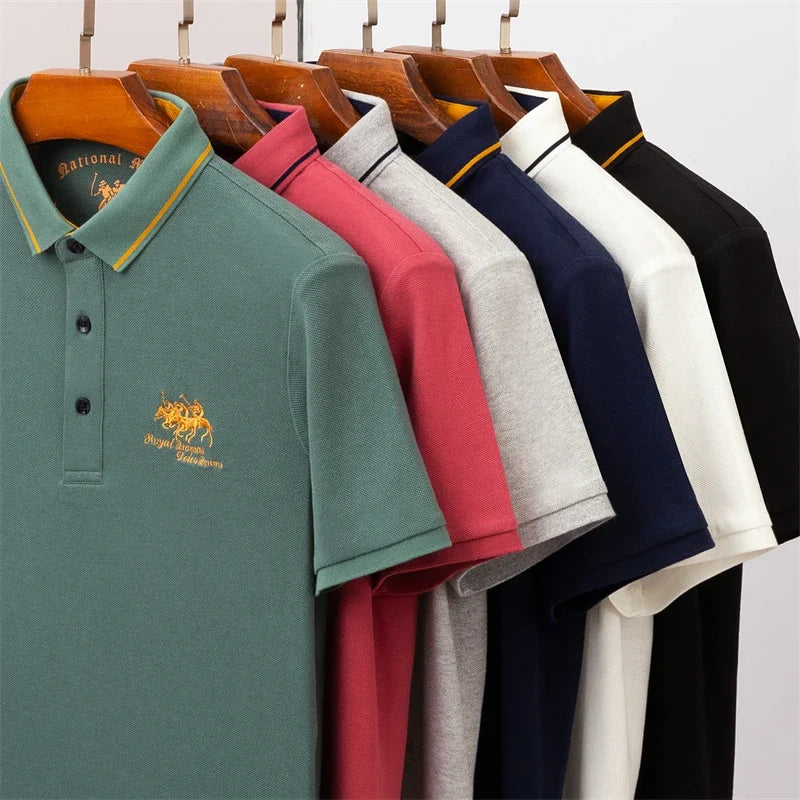 🎩 Men’s Embroidered Short‑Sleeve Polo Shirt