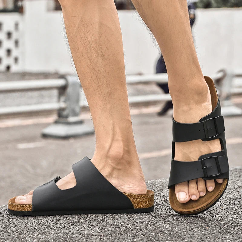 Men’s Casual Genuine Leather Sandals – Designer Style
