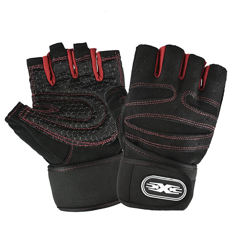 🧤 Half‑Finger Workout Gloves – With Wrist Wrap Support