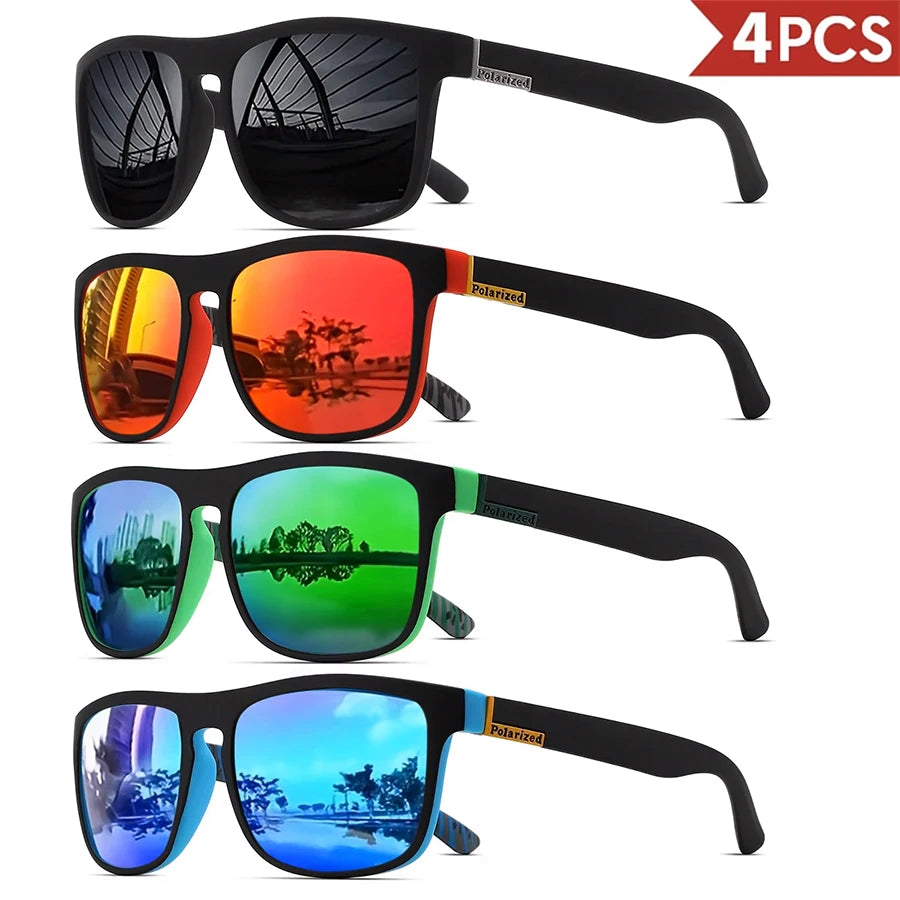🕶️ Men’s Classic Square Sports Sunglasses (1/3/4 PCS Pack)