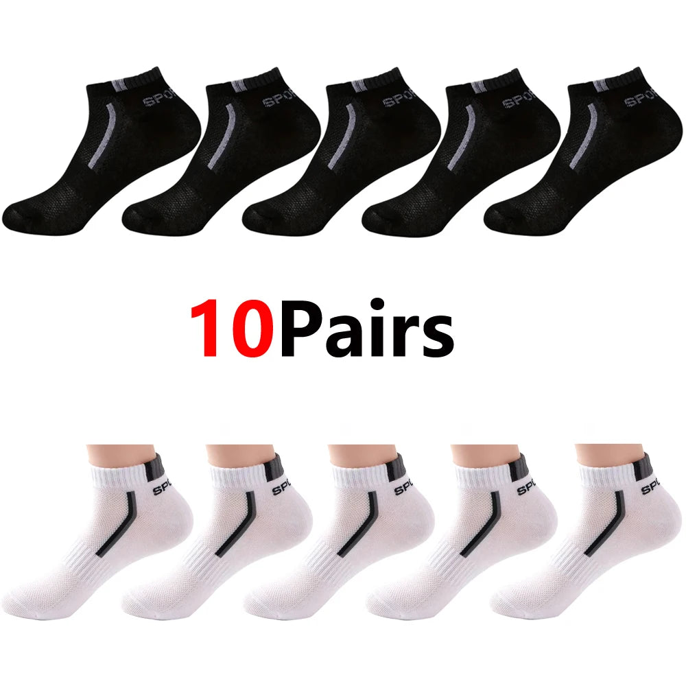 🧦 30 Pairs Men’s Mesh Ankle Socks | Color‑Block Sports & Casual