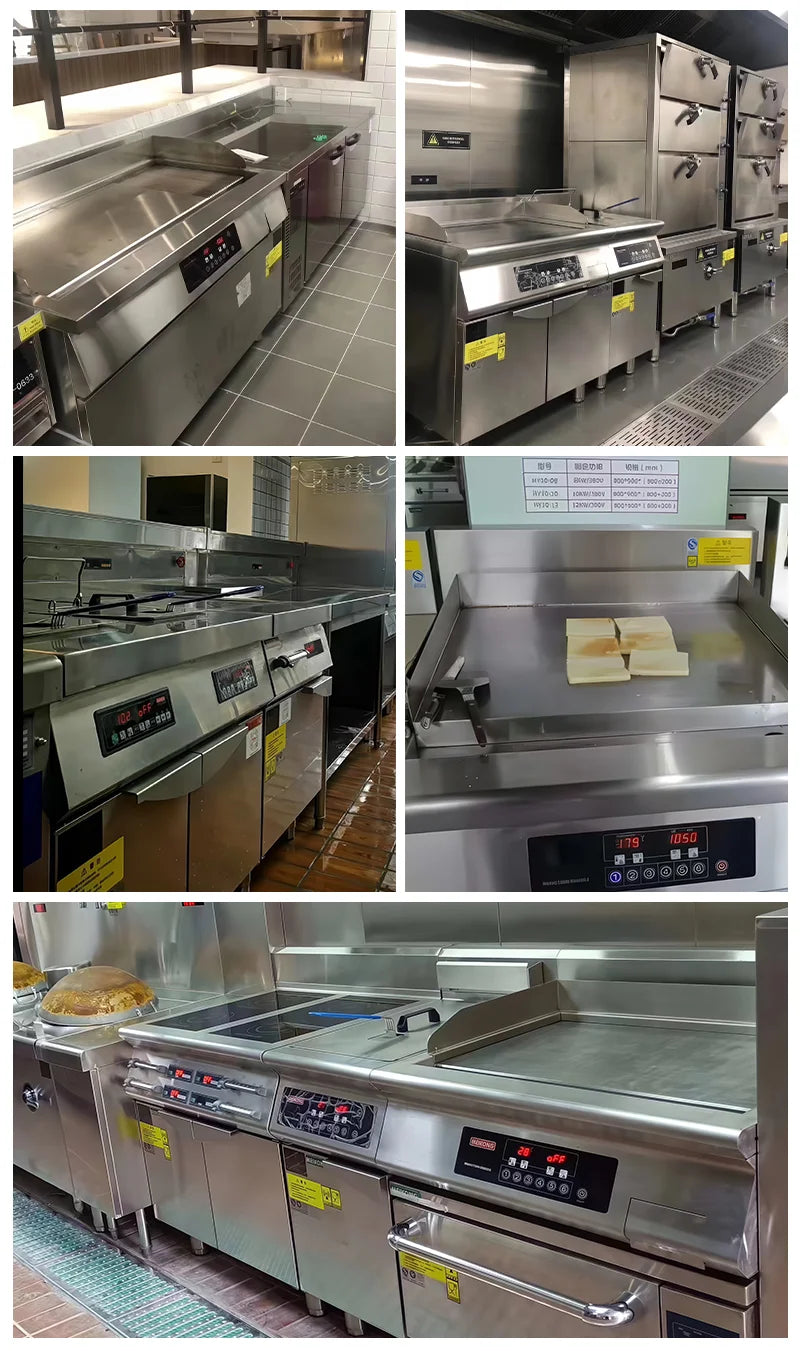 Commercial Electric Chargrill with Cabinet Electric Grill Griddle Stainless Steel BBQ Grill for Hotel & Restaurant