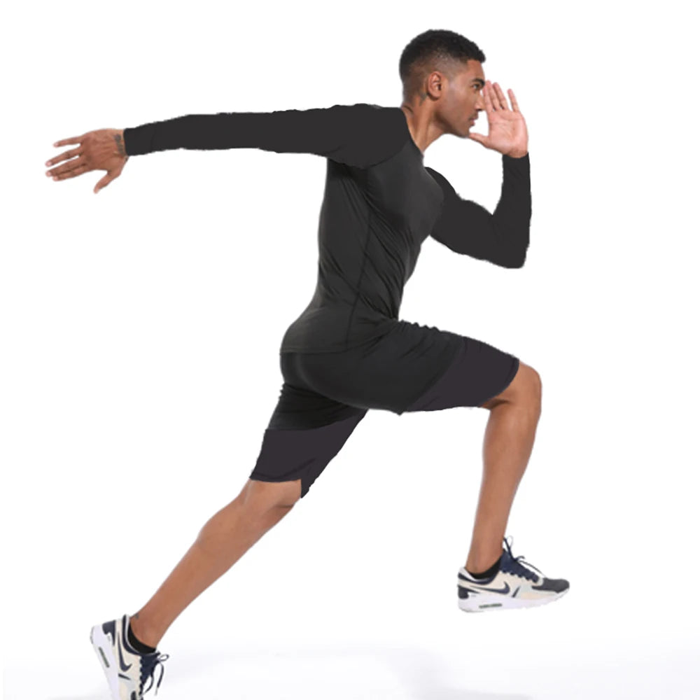 🧣 Men’s Turtleneck Compression Long Sleeve Rash Guard