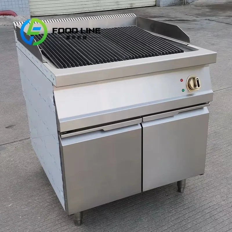 Commercial Electric Chargrill with Cabinet Electric Grill Griddle Stainless Steel BBQ Grill for Hotel & Restaurant