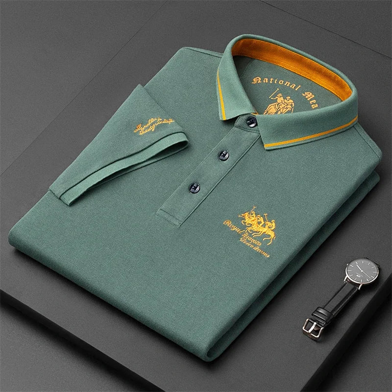 🎩 Men’s Embroidered Short‑Sleeve Polo Shirt