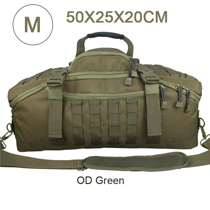 🎒 30L / 45L / 80L Tactical Duffle Backpack | 3‑in‑1 MOLLE Outdoor Bag Convertible design: works as backpack, duffle bag, or shoulder bag — tough, waterproof, built for travel, camping, and heavy use