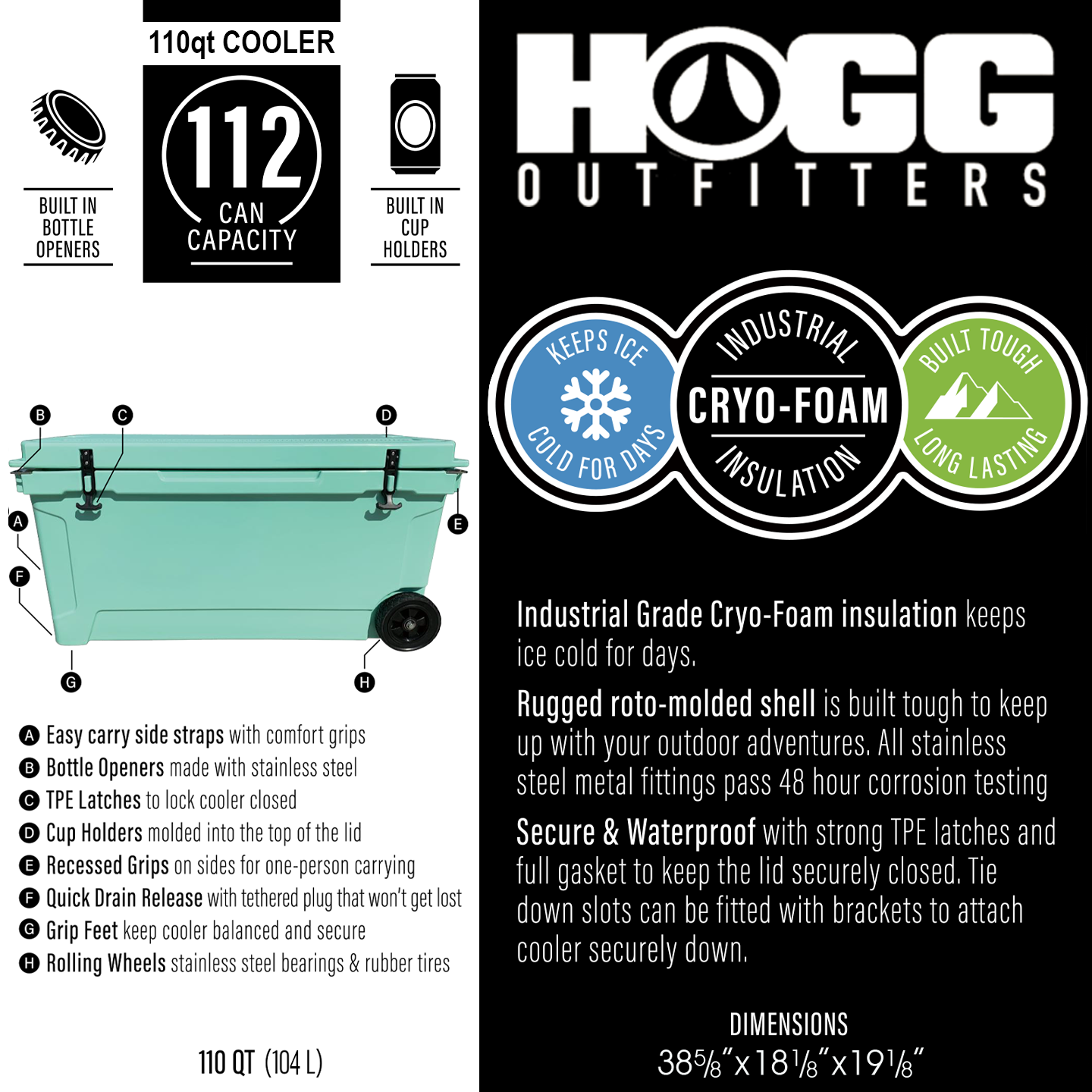 110QT HOGG COOLERS