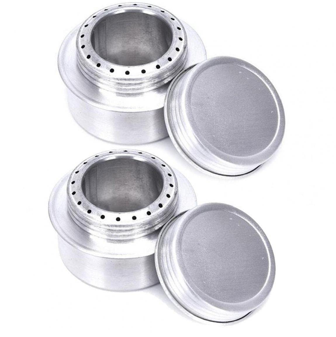 UIEHBCV Camping Stove 2pcs Mini Portable Cooking Stove Ultralight Aluminum Alloy Alcohol Stove with Lid for Outdoor Camping Hiking Picnic