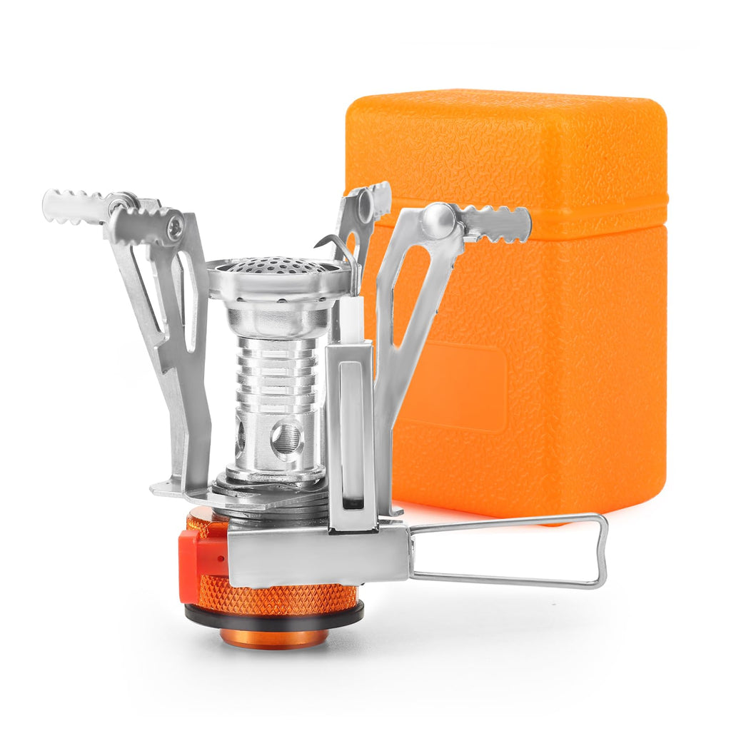 KUBQLIG Portable Camping Stove Backpacking Stove Specialized Camping Stove with Piezo Ignition Stable Support Wind-Resistance Camp Stove for Camping Hiking&Outdoor Adventure Cooking